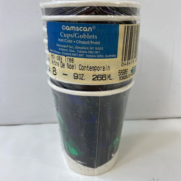 Amscan Holiday Tree 2-Pack 8 Cups 9oz Festive Green Guest Towels Set - Picture 7 of 9